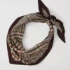 Houndstooth Triangle Silk Scarf Pure Chocolate -Anntaylor Shop 858636 7043