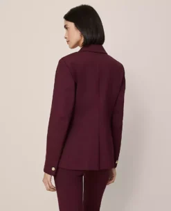 The One-Button Blazer In Ponte Poised Plum -Anntaylor Shop 858643 9536 ALT1