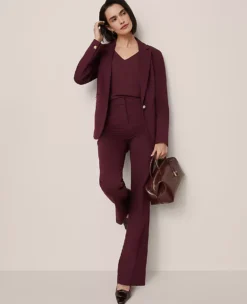 The One-Button Blazer In Ponte Poised Plum -Anntaylor Shop 858643 9536 ALT2