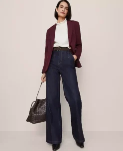 The One-Button Blazer In Ponte Poised Plum -Anntaylor Shop 858643 9536 ALT3