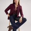 The One-Button Blazer In Ponte Poised Plum 2 The One-Button Blazer In Ponte Poised Plum -Anntaylor Shop 858643 9536 MKTG1