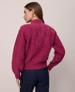 Petite Weekend Collection Cable Knit Bomber Sweater Jacket Strawberry Shortcake 9 Petite Weekend Collection Cable Knit Bomber Sweater Jacket Strawberry Shortcake -Anntaylor Shop 858653 019818 ALT1