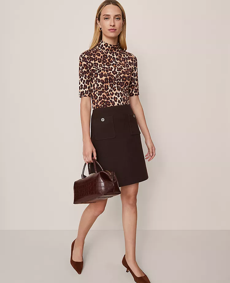 Petite Patch Pocket A-Line Skirt Pure Chocolate 3 Petite Patch Pocket A-Line Skirt Pure Chocolate