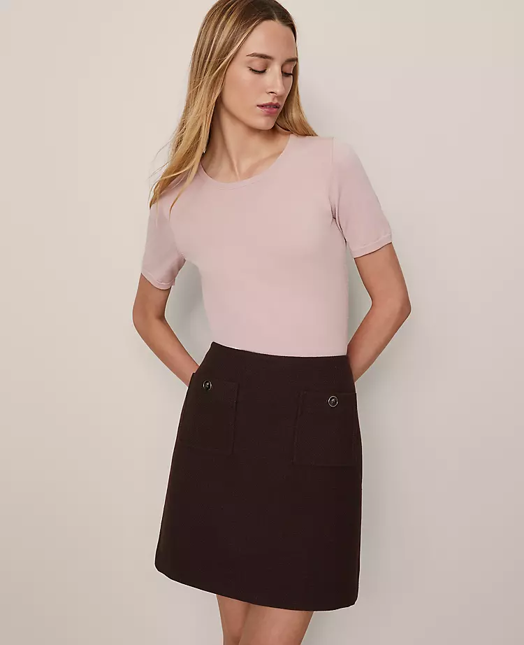 Petite Patch Pocket A-Line Skirt Pure Chocolate 4 Petite Patch Pocket A-Line Skirt Pure Chocolate - Image 2