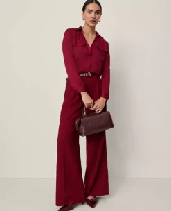 The Petite Statement Palazzo Pant Cherry Pie -Anntaylor Shop 858693 019822 ALT3
