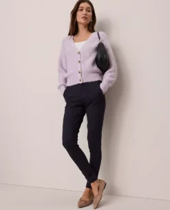 Petite Weekend Collection Cozy Ribbed Cardigan Lavender Frost -Anntaylor Shop 858706 8409 ALT2