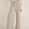 Haven Well Within Organic Cotton Knit Wide Leg Pants Blue Fog -Anntaylor Shop 858928 0428
