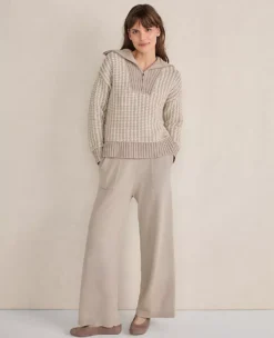 Haven Well Within Organic Cotton Knit Wide Leg Pants Blue Fog -Anntaylor Shop 858928 0428 ALT1