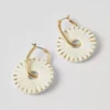 Straw Wrapped Circle Drop Earrings Ivory -Anntaylor Shop 902192 9129