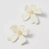 Raffia Flower Stud Earrings White -Anntaylor Shop 902215 9000